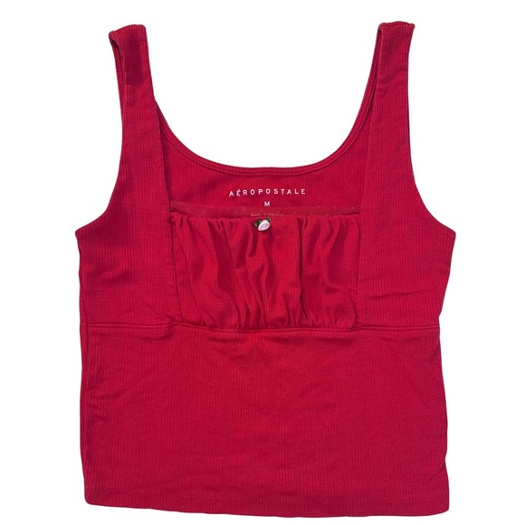 Aeropostale Tops - Aeropostale Vibrant Red Top with Floral Accent